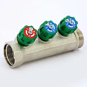 Коллектор регулирующий проходной 3 отвода 1&quot;в/н x ½&quot;к Tiemme RUBINO 1840005, 3