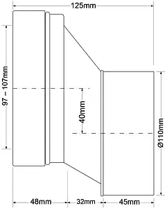 Патрубок для унитаза эксцентриковый Mc Alpine 40мм MRWC6 Патрубок для унитаза эксцентриковый Mc Alpine 40мм MRWC6, 2