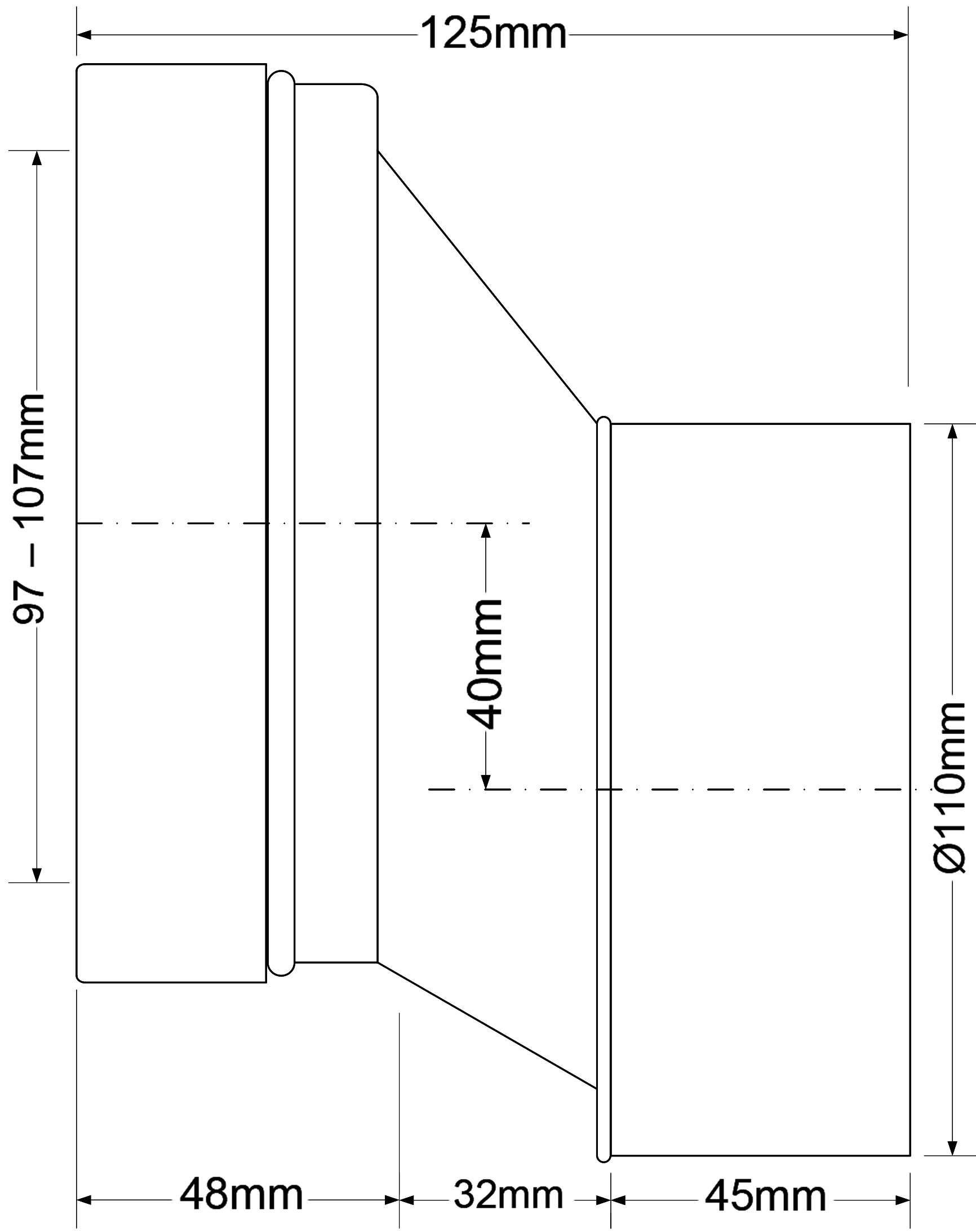 Патрубок для унитаза эксцентриковый Mc Alpine 40мм MRWC6 Патрубок для унитаза эксцентриковый Mc Alpine 40мм MRWC6