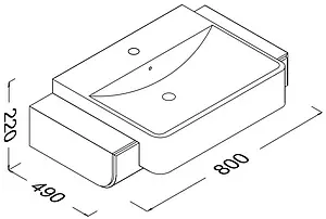 Тумба-умывальник подвесная ISVEA Marino 80 тик 23SQS003081I+10SQ51058SV, 2