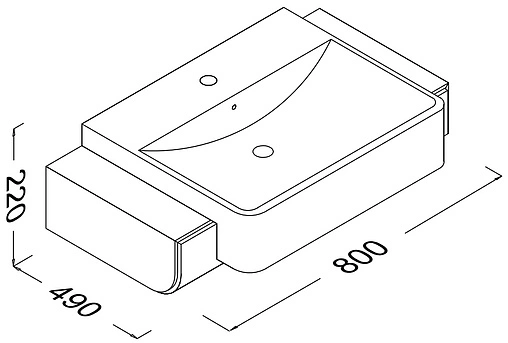 Тумба-умывальник подвесная ISVEA Marino 80 тик 23SQS003081I+10SQ51058SV