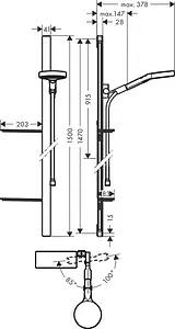 Душевая стойка Hansgrohe Rainfinity 130 EcoSmart 3jet 150см хром/графит 27674000, 2