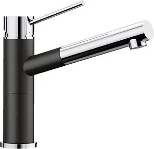 Смеситель для кухни с выдвижным изливом Blanco Alta-S чёрный/хром 526161 Смеситель для кухни с выдвижным изливом Blanco Alta-S чёрный/хром 526161, 1