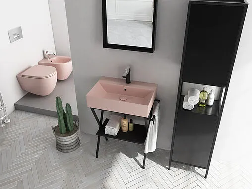 Шкаф-пенал напольный Isvea Ferro 40 чёрный 29MR3114040I