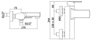 Смеситель для ванны Paffoni Ringo хром RIN022CR Смеситель для ванны Paffoni Ringo хром RIN022CR, 2