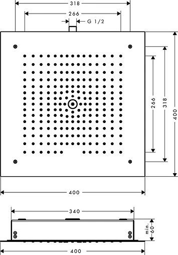 Лейка верхнего душа Hansgrohe Raindance E 400/400 1jet EcoSmart хром 26253000