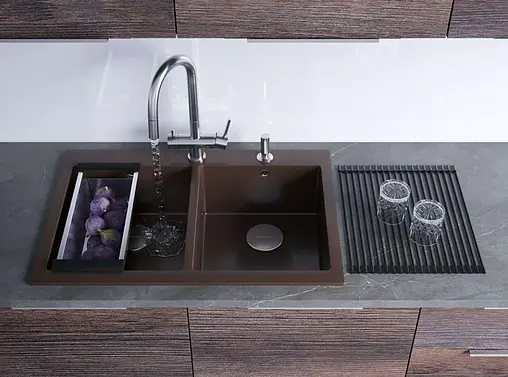 Мойка кухонная Omoikiri Bosen 80-2-BL черный 4993836