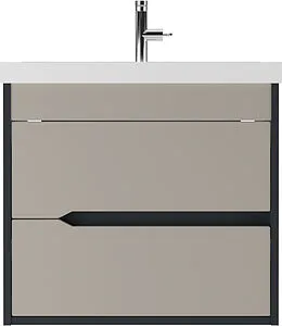 Тумба-умывальник подвесная Домино Karat 60 серый тауп DK3215T+4627173210164, 4
