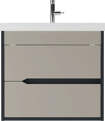 Тумба-умывальник подвесная Домино Karat 60 серый тауп DK3215T+4627173210164