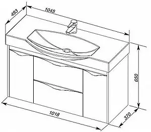 Тумба-умывальник Aquanet Франка 105 белый 00183055+00182330, 2