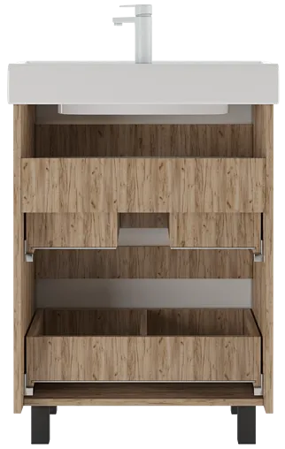 Тумба под умывальник напольная Домино Bruno 60 белый/дуб вотан DBr2903T