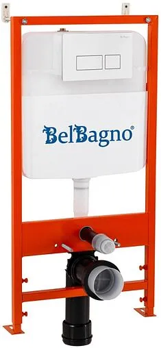 Инсталляция для подвесного унитаза Set 3 в 1 BelBagno BB026/BB042BL с кнопкой белый глянцевый