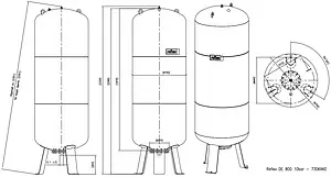 Гидроаккумулятор Reflex DE 800л 10 бар 7306960, 2