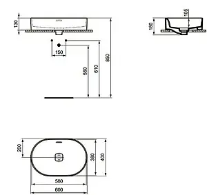 Раковина Ideal Standard Strada II 60 белый T360401 Раковина Ideal Standard Strada II 60 белый T360401, 2