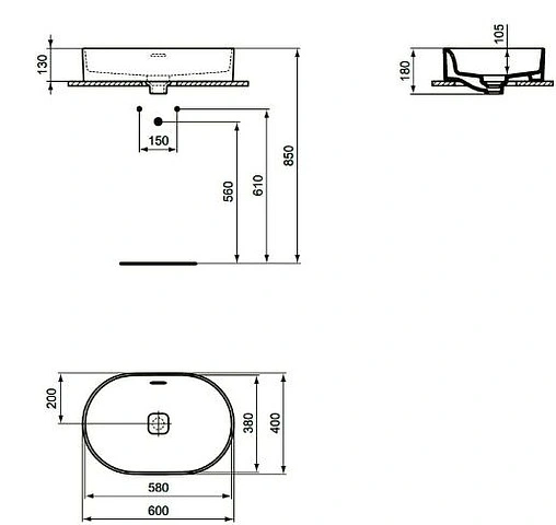 Раковина Ideal Standard Strada II 60 белый T360401 Раковина Ideal Standard Strada II 60 белый T360401