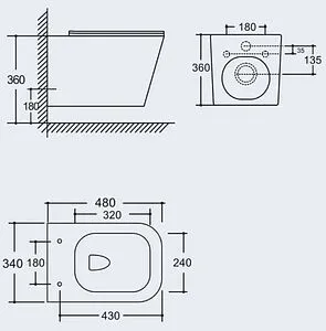 Унитаз подвесной безободковый Aquanet Tavr 3.0 W SHORT Tornado белый Tavr 3.0 W SHORT T Унитаз подвесной безободковый Aquanet Tavr 3.0 W SHORT Tornado белый Tavr 3.0 W SHORT T, 2