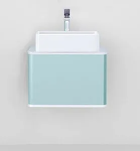 Тумба-умывальник подвесная Jorno Pastel 58 бирюзовый бриз Pas.01.58/P/BL+MLN-7050H Тумба-умывальник подвесная Jorno Pastel 58 бирюзовый бриз Pas.01.58/P/BL+MLN-7050H, 3