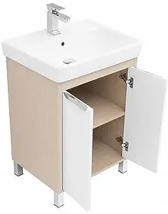 Тумба-умывальник напольная Aquanet Гретта 60 New белый/светлый дуб 00239401+00185551 Тумба-умывальник напольная Aquanet Гретта 60 New белый/светлый дуб 00239401+00185551, 5