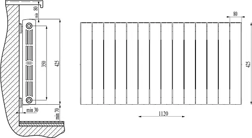 Радиатор биметаллический 14 секции Rifar SUPReMO 350 RS35014 Радиатор биметаллический 14 секции Rifar SUPReMO 350 RS35014