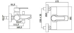 Комплект для ванны 3 в 1 Paffoni Red хром 00255121 Комплект для ванны 3 в 1 Paffoni Red хром 00255121, 3