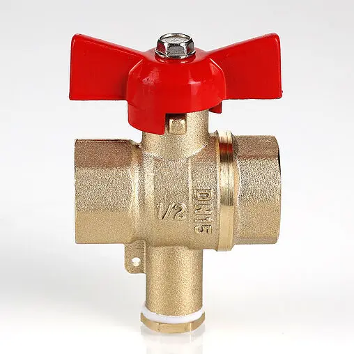 Кран шаровый для подключения датчика температуры ½&quot;в x ½&quot;в Valtec VT.128.GN.04