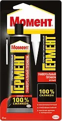 Герметик силиконовый универальный 85мл белый Момент Гермент премиум Герметик силиконовый универальный 85мл белый Момент Гермент премиум
