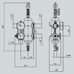 Гидрострелка 4.5 м³/час до 104 кВт 1¼"н x 1¼"н Valtec VT.VAR00.G.07 Гидрострелка 4.5 м³/час до 104 кВт 1¼"н x 1¼"н Valtec VT.VAR00.G.07, 2