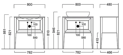 Тумба-умывальник напольная Kerama Marazzi Plaza Classic 80 1+1 капучино PL.C.80.1+1\\CAP+ Тумба-умывальник напольная Kerama Marazzi Plaza Classic 80 1+1 капучино PL.C.80.1+1\\CAP+