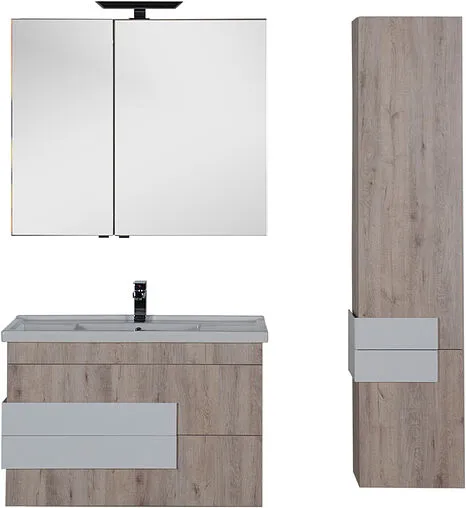 Шкаф-зеркало Aquanet Мадейра 100 R дуб кантри/белый 00183067