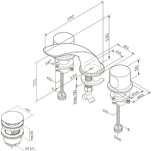 Смеситель для раковины Am.Pm Sensation хром F3008000