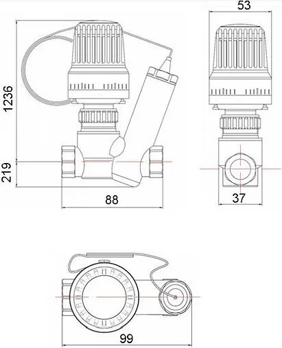 Балансировочный клапан ½&quot;в х ½&quot;в Kvs 2.2 Valtec VT.348.N.04
