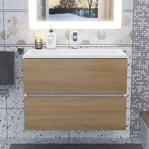 Тумба-умывальник подвесная Uperwood Barsa 70 дуб сонома/белый 293020546 Тумба-умывальник подвесная Uperwood Barsa 70 дуб сонома/белый 293020546