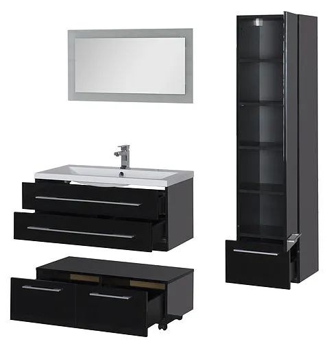 Шкаф-пенал подвесной Aquanet Нота 40 R чёрный 00168883