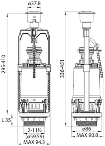 Комплект арматуры для бачка однорежимный ½&quot; пластик нижний IDDIS Optima Home тип А F012400-0004