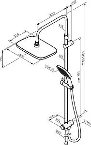 Душевая система без смесителя Damixa Gala чёрный матовый 953000300, 2