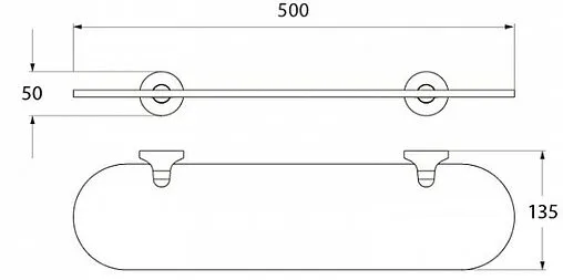 Полка IDDIS Mirro хром MIRMBG0i44