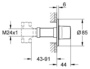 Вентиль запорный Grohe Ondus хром 19444000, 2