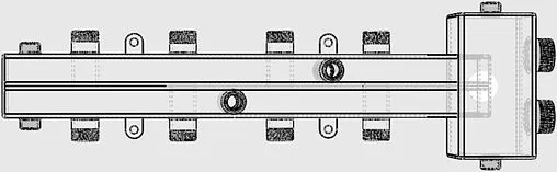 Распределительный коллектор 4 контура с гидрострелкой 1¼&quot;н x 1&quot;н Север-Т4(Aisi) 1915031