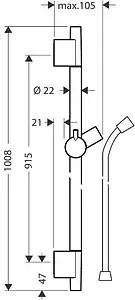 Душевая штанга Hansgrohe Unica S Puro 90 чёрный матовый 28631670 Душевая штанга Hansgrohe Unica S Puro 90 чёрный матовый 28631670, 2