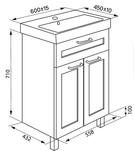 Тумба-умывальник напольная IDDIS New Sena 60 белый/дерево NSE60W2i95K