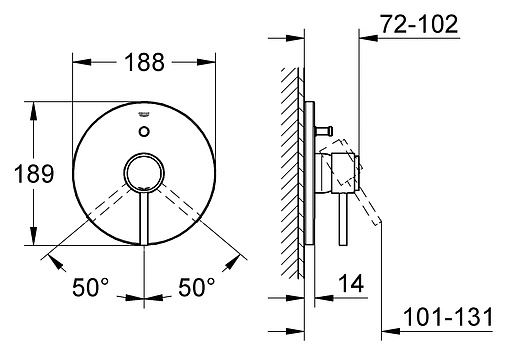 Смеситель для ванны скрытого монтажа Grohe Atrio хром 19459001