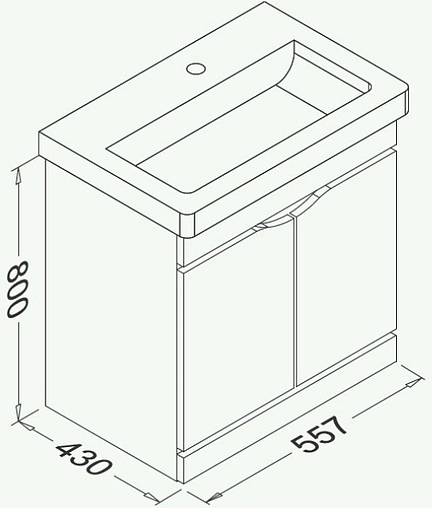 Тумба-умывальник напольная ISVEA Neo 60 серый 21NGS519060E