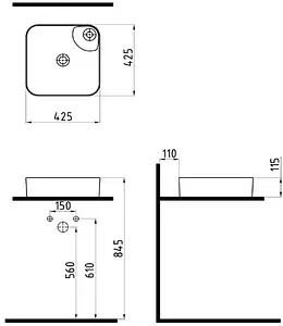 Раковина Bien Flame 43 белый матовый FALG04302FD1W4000 Раковина Bien Flame 43 белый матовый FALG04302FD1W4000, 2