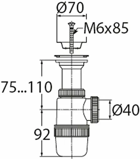Сифон бутылочный для мойки VIRPlast Элит 30980612 Сифон бутылочный для мойки VIRPlast Элит 30980612