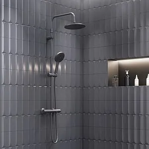 Душевая система с термостатом для душа Damixa Jupiter чёрный матовый 977800300 Душевая система с термостатом для душа Damixa Jupiter чёрный матовый 977800300, 3