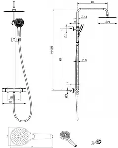 Душевая система с термостатом для душа Villeroy&Boch Embrace Plus хром TVS1082500361 Душевая система с термостатом для душа Villeroy&Boch Embrace Plus хром TVS1082500361, 2