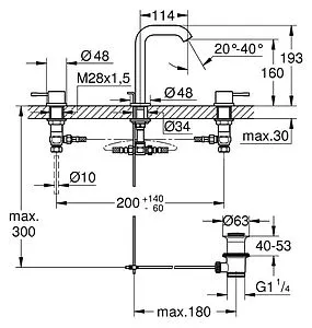 Смеситель для раковины Grohe Essence New хром 20296001 Смеситель для раковины Grohe Essence New хром 20296001, 2