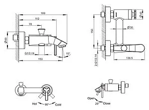 Смеситель для ванны Bravat Waterfall хром F673107C-01, 2