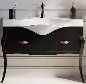 Тумба под умывальник напольная Clarberg Borgia T11/BLK чёрный с патиной BOR0111BLK Тумба под умывальник напольная Clarberg Borgia T11/BLK чёрный с патиной BOR0111BLK, 3