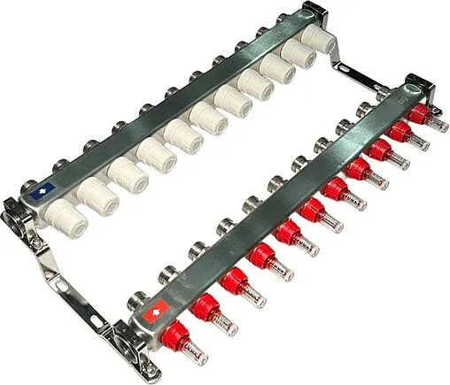 Группа коллекторная с расходомерами 11 отводов 1&quot;в/в x ¾&quot;ек Uni-fitt OPTIMAL 450B4311.RU
